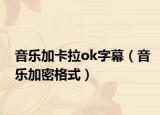 音乐加卡拉ok字幕（音乐加密格式）