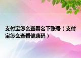 支付宝怎么查看名下账号（支付宝怎么查看健康码）