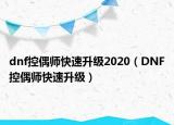 dnf控偶师快速升级2020（DNF控偶师快速升级）