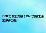 DNF怎么加力量（DNF力量之源加多少力量）