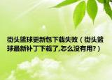 街头篮球更新包下载失败（街头篮球最新补丁下载了,怎么没有用?）