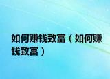 如何赚钱致富（如何赚钱致富）