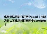 电脑无法同时打开两个excel（电脑为什么不能同时打开两个excel表格）