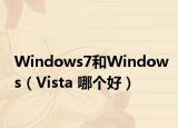 Windows7和Windows（Vista 哪个好）