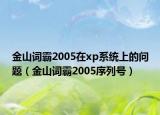 金山词霸2005在xp系统上的问题（金山词霸2005序列号）