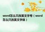 word怎么只改英文字号（word怎么只改英文字体）