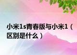 小米1s青春版与小米1（区别是什么）