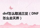 dnf怎么取消三觉（DNF怎么去天界）