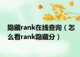 隐藏rank在线查询（怎么看rank隐藏分）