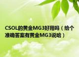 CSOL的黄金MG3好用吗（给个准确答案有黄金MG3说哈）