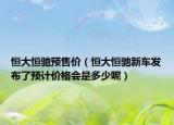 恒大恒驰预售价（恒大恒驰新车发布了预计价格会是多少呢）