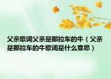 父亲歌词父亲是那拉车的牛（父亲是那拉车的牛歌词是什么意思）