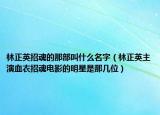 林正英招魂的那部叫什么名字（林正英主演血衣招魂电影的明星是那几位）