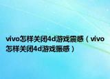vivo怎样关闭4d游戏震感（vivo怎样关闭4d游戏振感）