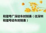 和谐号广深动车时刻表（往深圳和谐号动车时刻表）