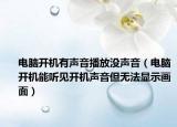 电脑开机有声音播放没声音（电脑开机能听见开机声音但无法显示画面）