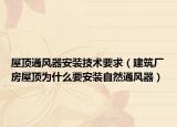 屋顶通风器安装技术要求（建筑厂房屋顶为什么要安装自然通风器）