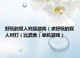 好玩的双人对战游戏（求好玩的双人对打（比武类）单机游戏）