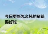 今日更新怎么炖的猪蹄汤好吃