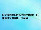 这个漫画真正的名字叫什么啊?（谁知道这个漫画叫什么名字）