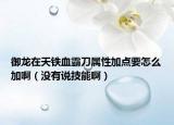 御龙在天铁血霸刀属性加点要怎么加啊（没有说技能啊）