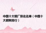 中国十大钢厂排名名单（中国十大钢锹排行）