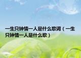 一生只钟情一人是什么歌词（一生只钟情一人是什么歌）