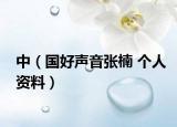中（国好声音张楠 个人资料）
