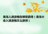 青龙入选资格在哪里获得（青龙大会入选资格怎么获得）