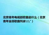 北京青年电视剧歌曲是什么（北京青年全部歌曲列表\