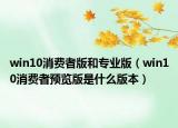 win10消费者版和专业版（win10消费者预览版是什么版本）