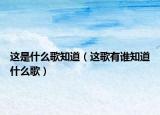 这是什么歌知道（这歌有谁知道什么歌）