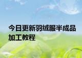 今日更新羽绒服半成品加工教程