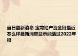 当日最新消息 宝龙地产资金链最近怎么样最新消息显示能活过2022年吗