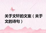 关于文轩的文案（关于文的诗句）