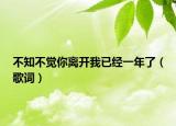 不知不觉你离开我已经一年了（歌词）