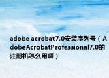 adobe acrobat7.0安装序列号（AdobeAcrobatProfessional7.0的注册机怎么用啊）