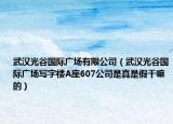 武汉光谷国际广场有限公司（武汉光谷国际广场写字楼A座607公司是真是假干嘛的）