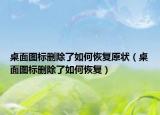 桌面图标删除了如何恢复原状（桌面图标删除了如何恢复）