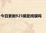 今日更新925银是纯银吗