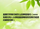 魔兽世界奥丹姆怎么回奥格瑞玛（wow我看见有人从奥格直接瞬间传到奥丹姆请问哪里传啊）