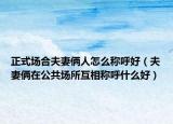正式场合夫妻俩人怎么称呼好（夫妻俩在公共场所互相称呼什么好）