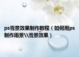 ps雪景效果制作教程（如何用ps制作雨景\雪景效果）
