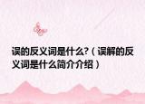 误的反义词是什么?（误解的反义词是什么简介介绍）