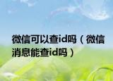 微信可以查id吗（微信消息能查id吗）