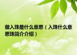 做入珠是什么意思（入珠什么意思珠简介介绍）