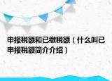 申报税额和已缴税额（什么叫已申报税额简介介绍）