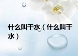 什么叫干水（什么叫干水）