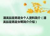 潘美辰是男是女个人资料简介（潘美辰是男是女呢简介介绍）