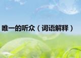 唯一的听众（词语解释）